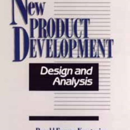 New Product Development: Design and Analysis