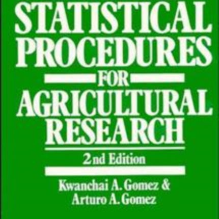 Statistical Procedures for Agricultural Research