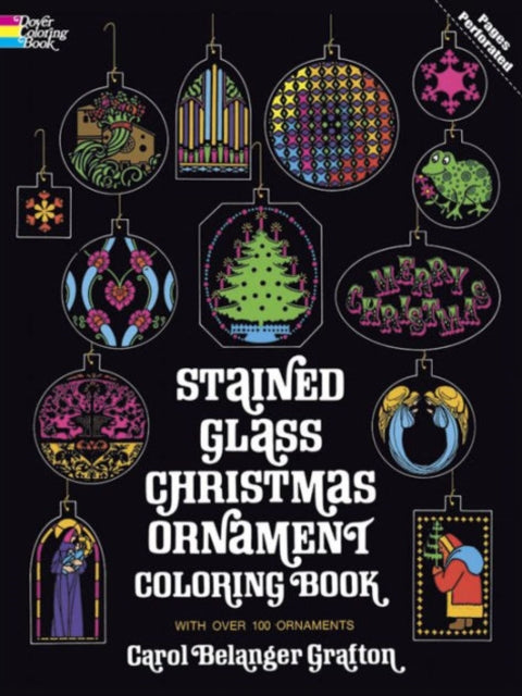 Stained Glass Christmas Ornament Coloring Book