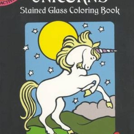 Unicorns Stained Glass Colouring Book