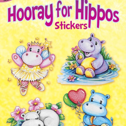 Glitter Hooray for Hippos Stickers