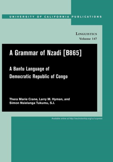 A Grammar of Nzadi [B865]: A Bantu language of Democratic Republic of Congo