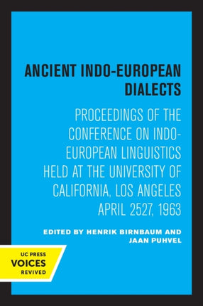 Ancient IndoEuropean Dialects