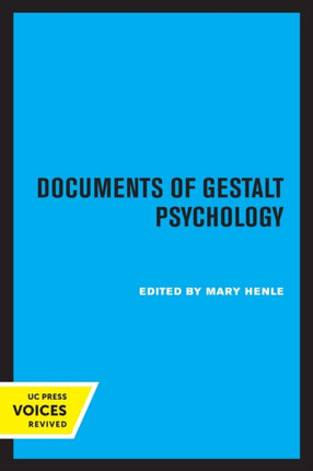 Documents of Gestalt Psychology