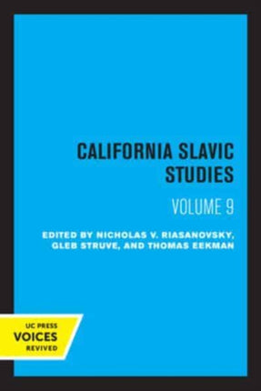 California Slavic Studies Volume IX