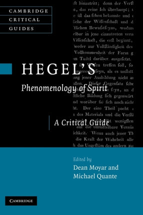 Hegels Phenomenology of Spirit A Critical Guide Cambridge Critical Guides