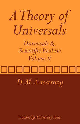 A Theory of Universals Volume 2