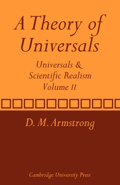 A Theory of Universals Volume 2