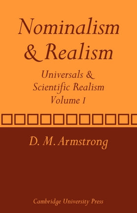 Nominalism and Realism Volume 1