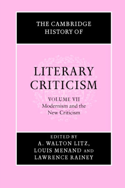 The Cambridge History of Literary Criticism 07 The Cambridge History of Literary Criticism Series Number 7