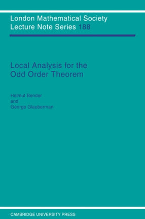 LMS 188 Local Analysis Order Thm London Mathematical Society Lecture Note Series Series Number 188