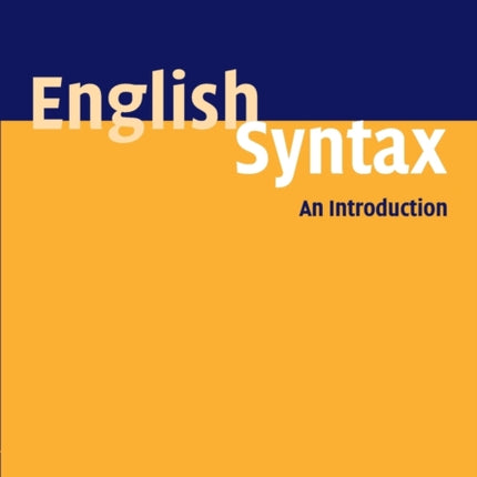 English Syntax An Introduction