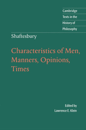 Shaftesbury Characteristics of Men Manners