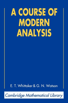A Course of Modern Analysis