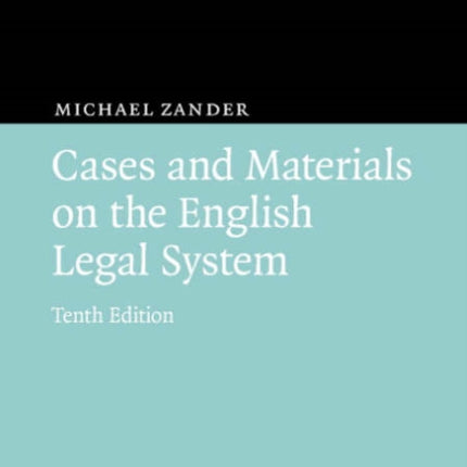 Cases and Materials on the English Legal System