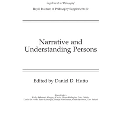 Narrative and Understanding Persons