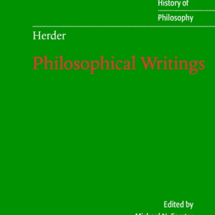 Herder Philosophical Writings Cambridge Texts in