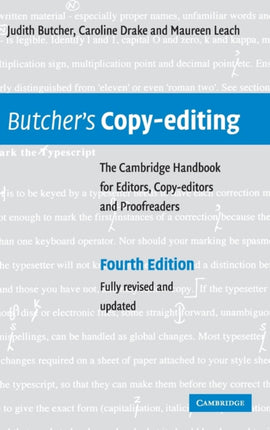 Butchers Copyediting The Cambridge Handbook for