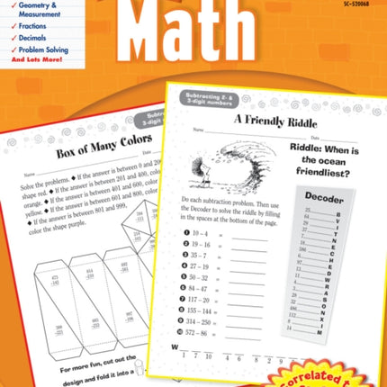 Math Grade 4 Scholastic Success with Workbooks Math