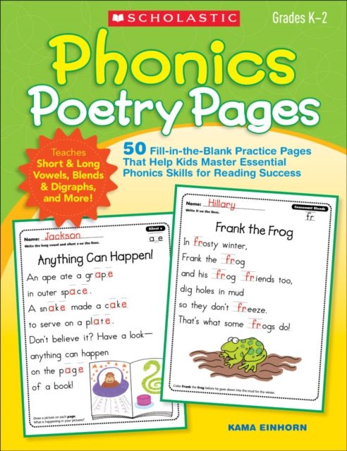 Phonics Poetry Pages 50 FillInTheBlank Practice Pages That Help Kids Master Essential Phonics Skills for Reading Success