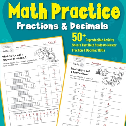 SolveTheRiddle Math Practice Fractions  Decimals 50 Reproducible Activity Sheets That Help Students Master Fraction  Decimal Skills