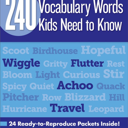 240 Vocabulary Words Kids Need to Know: Grade 2: 24 Ready-To-Reproduce Packets Inside!