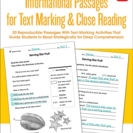 Informational Passages for Text Marking & Close Reading: Grade 1: 20 Reproducible Passages with Text-Marking Activities That Guide Students to Read Strategically for Deep Comprehension