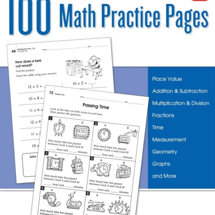 100 Math Practice Pages Grade 3