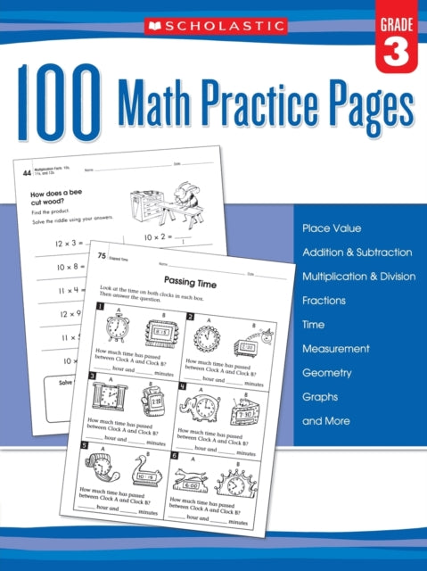 100 Math Practice Pages Grade 3