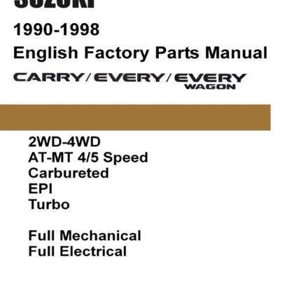Suzuki Carry  Every 19901998 English Factory Parts Catalogue