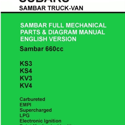 Subaru Sambar English Parts  Diagram Manual