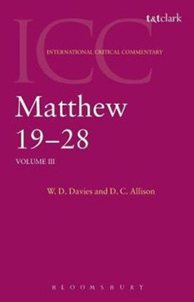 Matthew 1928 Volume 3 International Critical Commentary