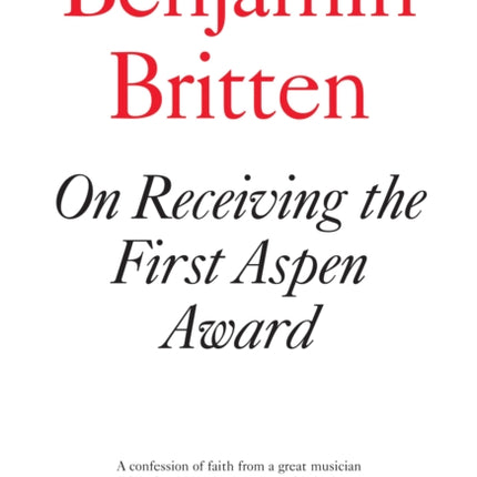 On Receiving the First Aspen Award