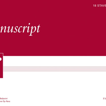 Faber Music A3 Manuscript Pad (75 page, 18 stave, white paper)