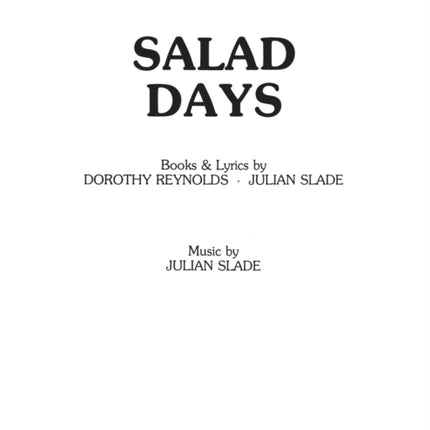 Salad Days (Vocal Score)