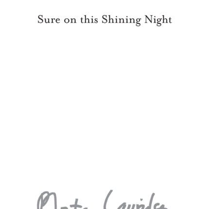 Sure on this Shining Night