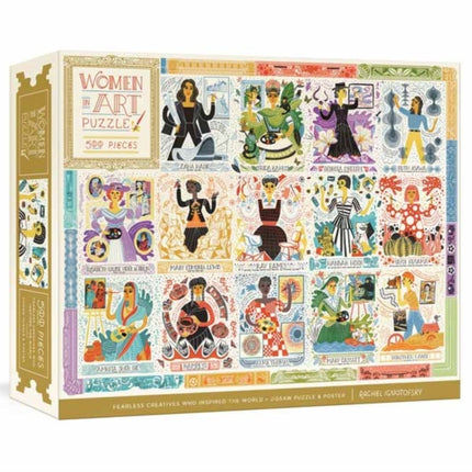 Women in Art Puzzle: Fearless Creatives Who Inspired the World 500-Piece Jigsaw Puzzle and Poster: Jigsaw Puzzles for Adults and Jigsaw Puzzles for Kids