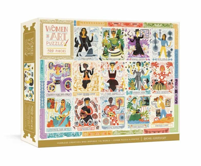 Women in Art Puzzle: Fearless Creatives Who Inspired the World 500-Piece Jigsaw Puzzle and Poster: Jigsaw Puzzles for Adults and Jigsaw Puzzles for Kids