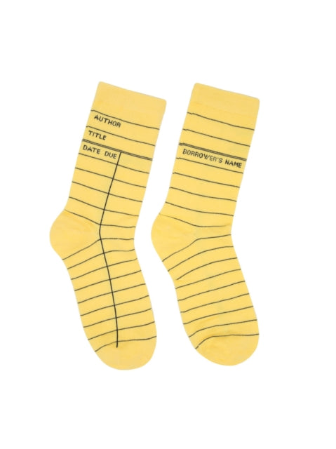 Library Card Yellow Socks  Large