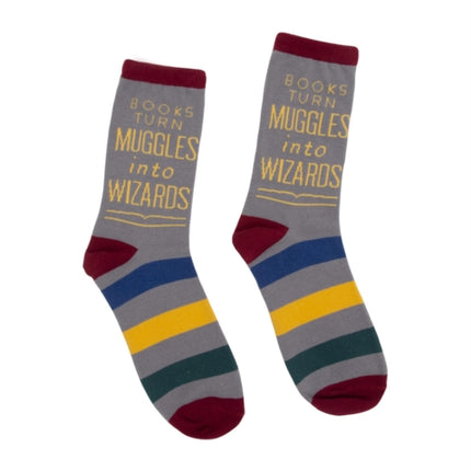 Books Turn Muggles into Wizards Socks  Large