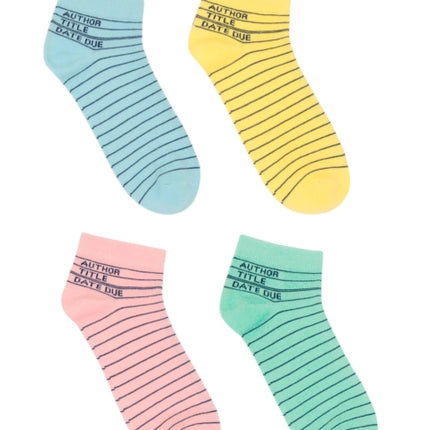Library Card Ankle Socks 4pack  Large