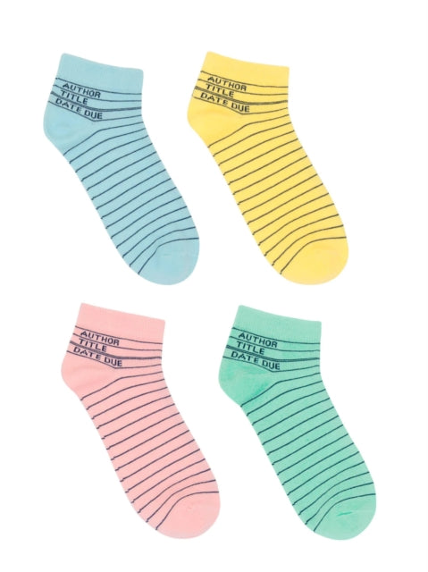 Library Card Ankle Socks 4pack  Large