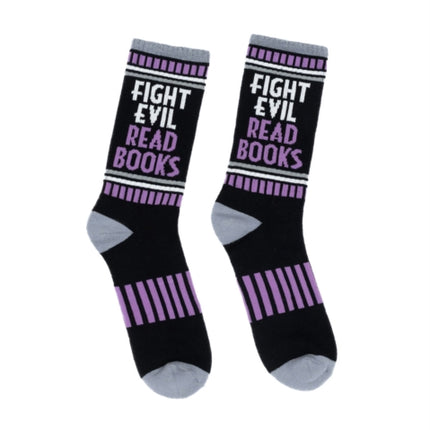 Fight Evil Read Books Gym Socks  Small
