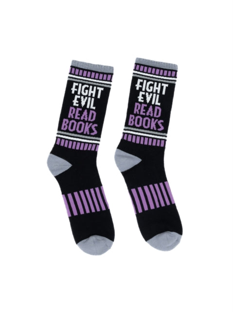Fight Evil Read Books Gym Socks  Small