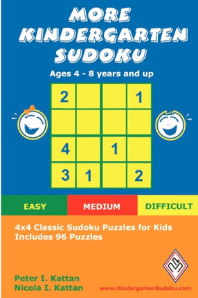 More Kindergarten Sudoku 4x4 Classic Sudoku Puzzles for Kids