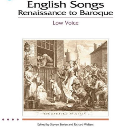 English Songs Renaissance to Baroque The Vocal Library Low Voice