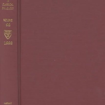 Harvard Studies in Classical Philology, Volume 98