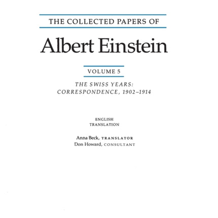 The Collected Papers of Albert Einstein Volume 5 English