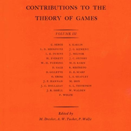 Contributions to the Theory of Games (AM-39), Volume III