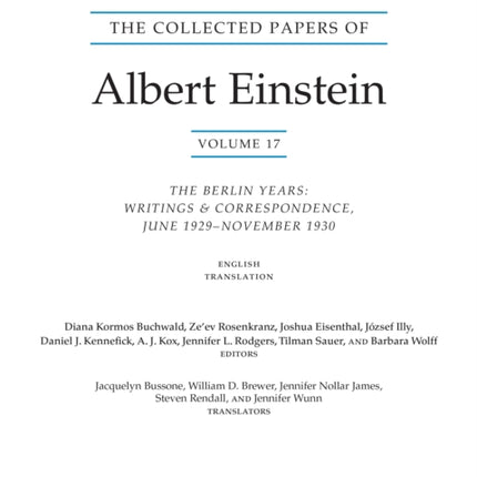 The Collected Papers of Albert Einstein Volume 17 Translation Supplement